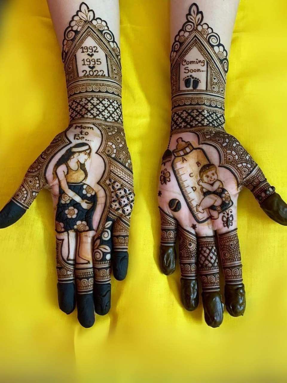 Baby Shower Mehndi Design 8 by Anushka Mehndi Goa