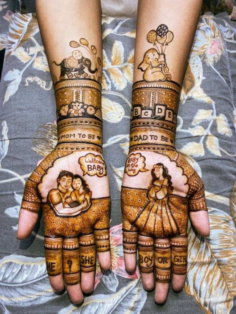 Baby Shower Mehndi Design 4 by Anushka Mehndi Goa