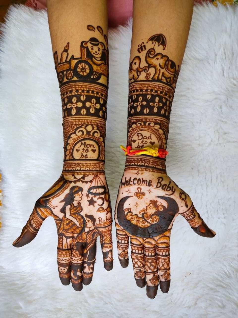 Baby Shower Mehndi Design 5 by Anushka Mehndi Goa